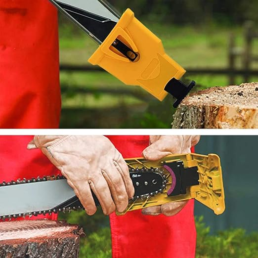 Ascutitor pentru Lant Drujba cu 7 Pietre de Ascutire, 1 Piatra Montata + 6 Rezerve, Unealta Portabila pentru Motoferastrau, Compatibil Lame 14"/16"/18"/20" [5]