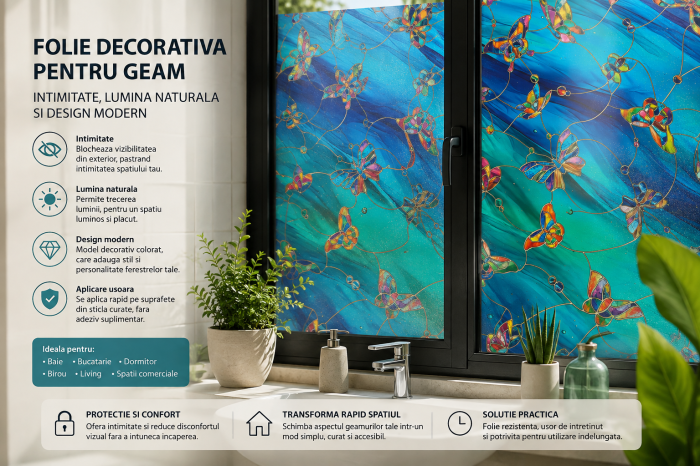 Folie decorativa pentru geam, autocolanta, 60 x 180 cm, folie pentru intimitate si protectie vizuala - Copie [3]