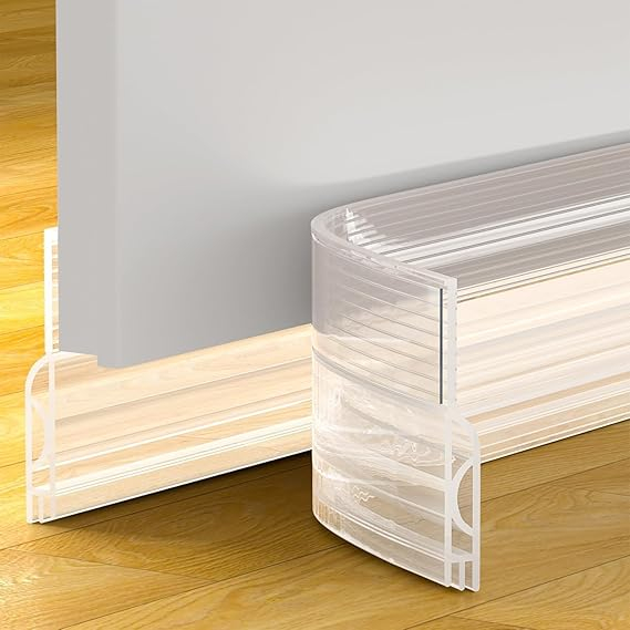 Excluder transparent pentru usi, banda autoadeziva silicon, izolatie fonica si termica, protectie impotriva curentului si frigului [1]