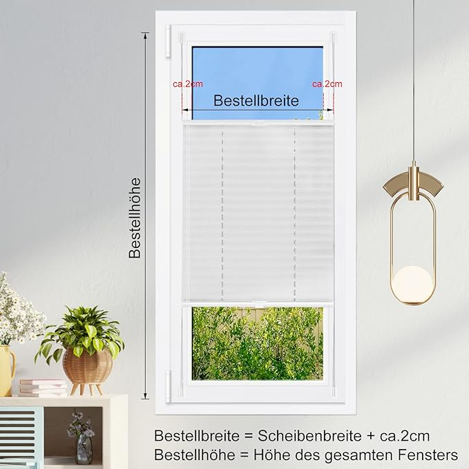 Rulou plisat Klemmfix fara gaurire, 75 x 130 cm, gri, protectie solara si intimitate [4]