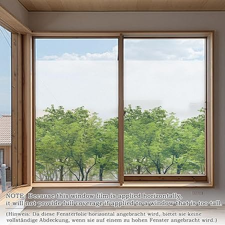 Folie geam decorativa Forest, 90 x 200 cm, autocolanta, protectie UV, opaca pentru intimitate, design padure [4]