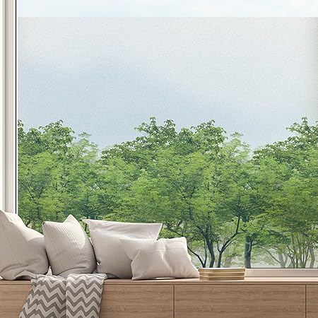 Folie geam decorativa Forest, 90 x 200 cm, autocolanta, protectie UV, opaca pentru intimitate, design padure [1]