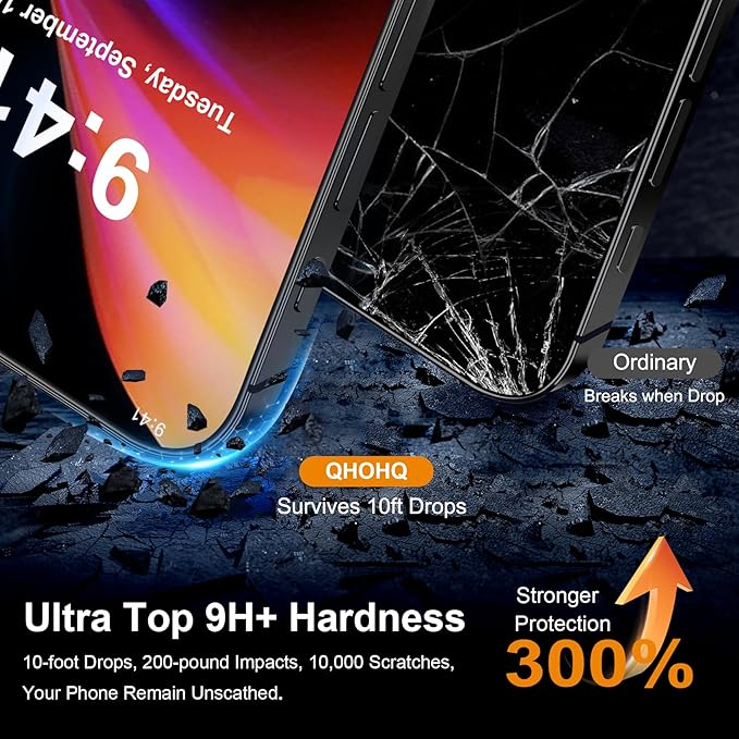 set 3 folii sticla securizata iPhone 16 + 3 protectii camera, 9H+ tempered glass, rezistent la socuri, full edge coverage, cu kit instalare [2]
