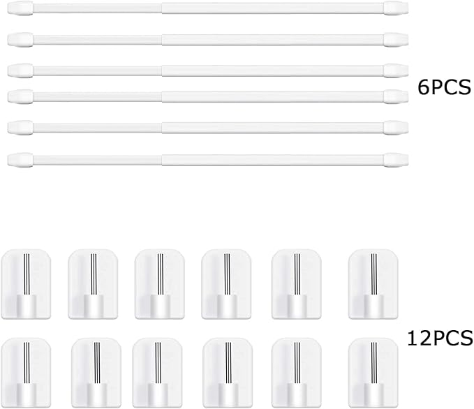 Set 6 tije extensibile BANJILI 90–160 cm, reglabile, plastic, cu fixare adeziva, pentru perdele si dulapuri [3]