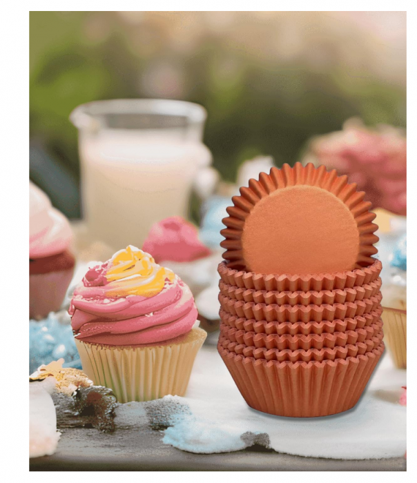 Set 300 Forme pentru Brioșe și Cupcakes, Hârtie Alimentară, maro, Rezistente la Căldură [4]