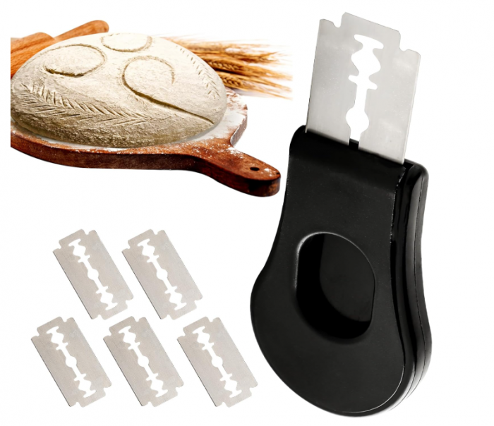 Set silicon, tava modelat si coacere paine, spatula, lama crestat