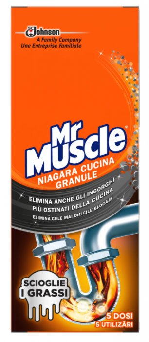 Granule pentru desfundarea tevilor Mr Muscle Niagara, 250 g