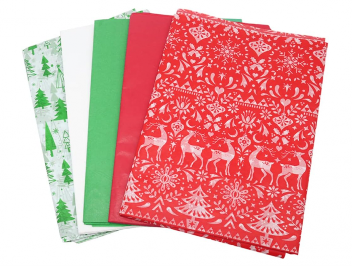 Hartie de impachetat Craciun BAISDY ,   100 coli, 35,  A ,  50,  cm, 5 modele festive