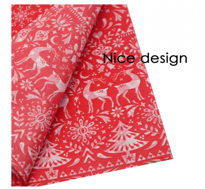 Hârtie de împachetat Crăciun BAISDY – 100 coli, 35 × 50 cm, 5 modele festive [3]