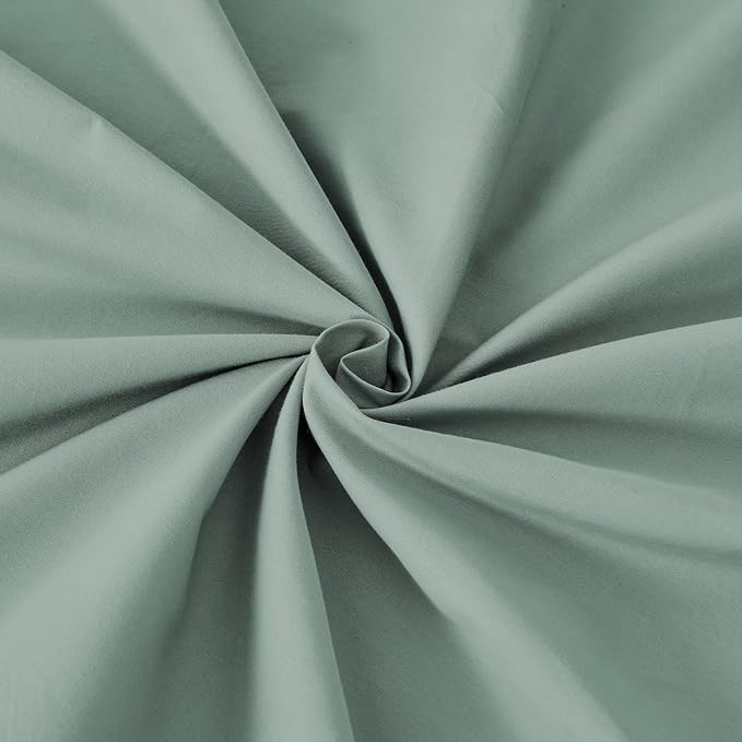 Set lenjerie de pat bumbac Renforce 200x200 cm, verde salvie, cu 2 fete de perna 80x80 cm, inchidere cu fermoar [6]