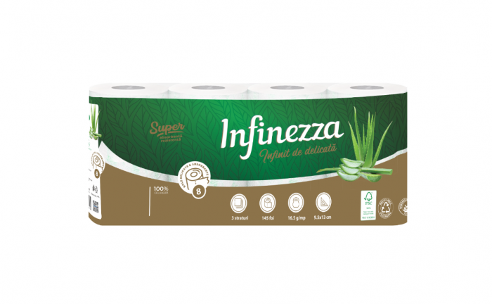 Infinezza Hartie Igienica Parfumata 3 str Aloe Vera 8 set - 90027604