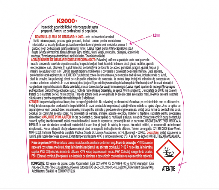 Insecticid Sano impotriva insectelor taratoare, Microcapsulat, K-2000+ 750ml [2]