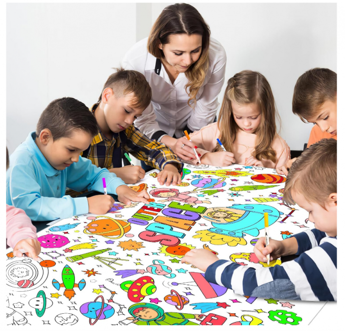 Poster Gigant de Colorat pentru Copii – Tematică Spațială, 80x183 cm, Activitate Creativă pentru Petreceri și Școală [4]
