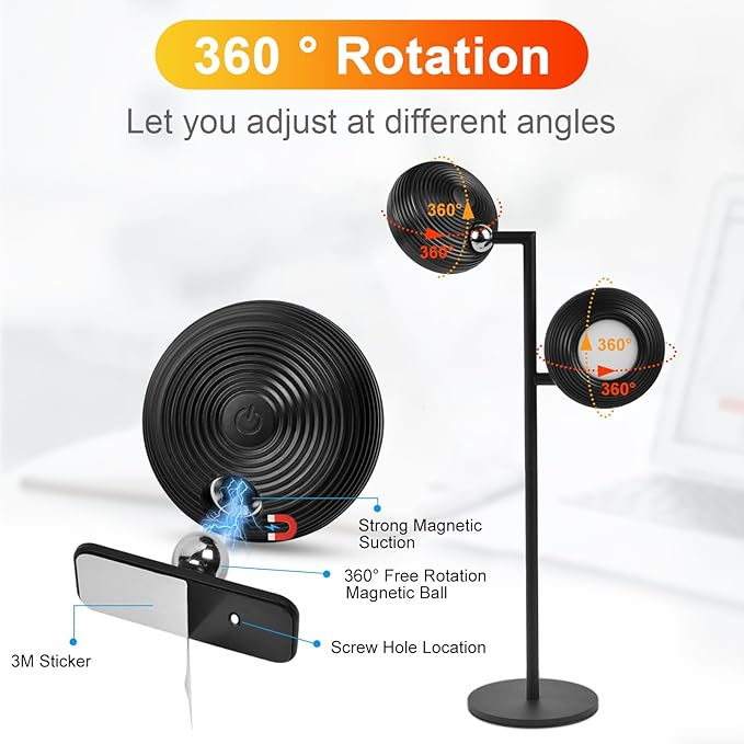 Lampa masa dimabila cu baterie, 2 in 1 masa si perete, control touch, 3 temperaturi culoare, detasabila, living si dormitor, alb [3]