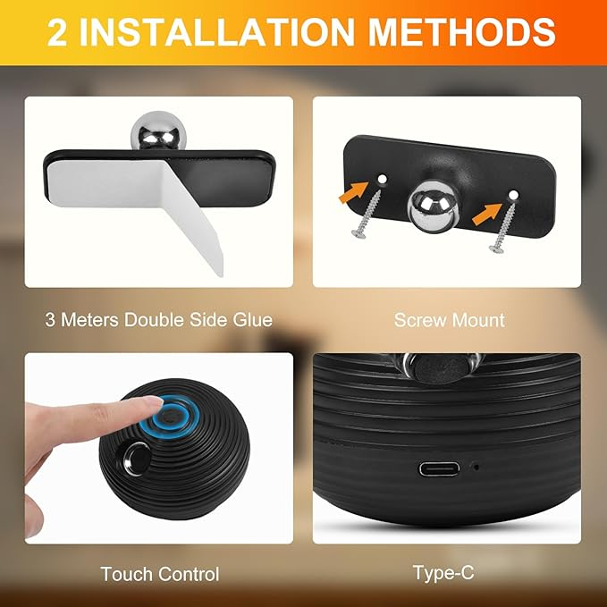 Lampa masa dimabila cu baterie, 2 in 1 masa si perete, control touch, 3 temperaturi culoare, detasabila, living si dormitor, alb [4]