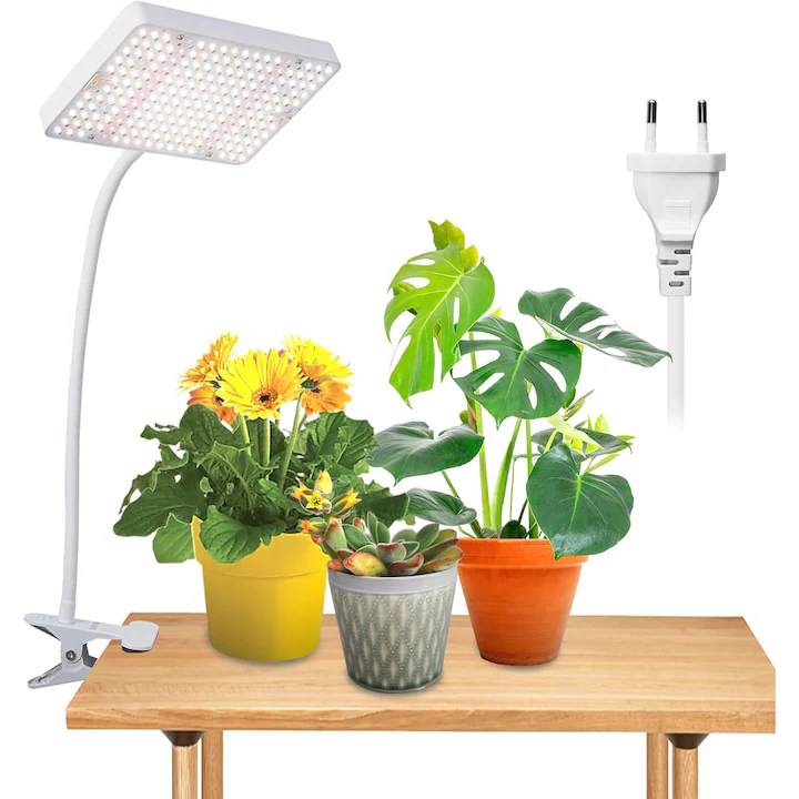 Lampa plante JINHONGTO 25W cu prindere tip cleste, spectru complet, IR & UV, brat flexibil 360°, Daisy Chain [1]