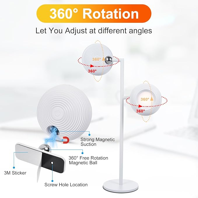 Lampa masa dimabila cu baterie, 2 in 1 masa si perete, control touch, 3 temperaturi culoare, detasabila, living si dormitor, alb [3]