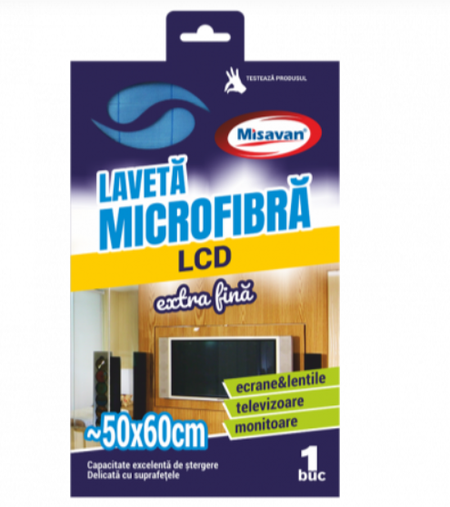 Laveta microfibra pentru ecrane LCD Misavan, 60 50cm, 1buc set, 5002