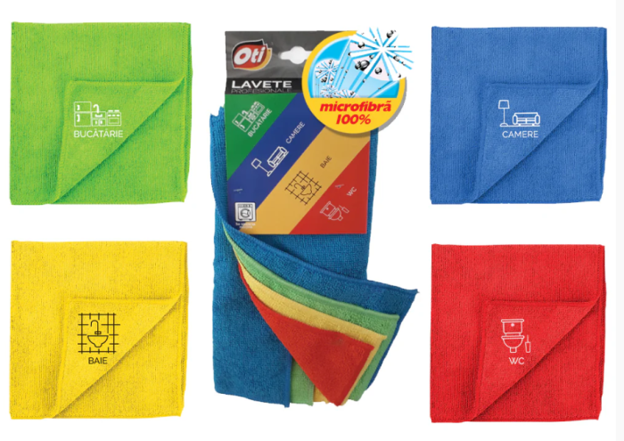 Set 4 lavete profesionale din microfibra HACCP, 37 x 30 cm [2]
