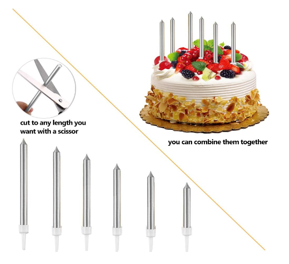 Set de 24 lumânări spiralate cu suport, lungi de 13,5 cm, cu strat metalic argintiu/auriu, ideale pentru tort sau cupcake. [4]
