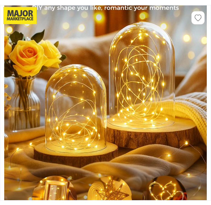 Set 2 Șiruri Luminoase LED 12 m – Cu Baterii și Temporizator, Sârmă de Cupru, 120 LED / Bucată [3]