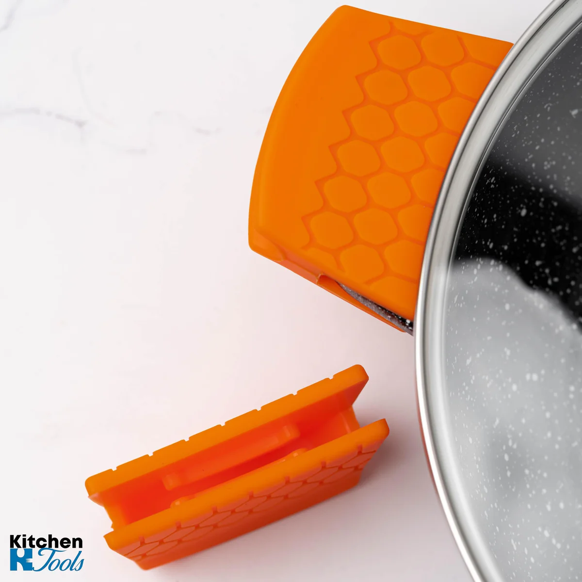 Maner silicon pentru oale/cratite, diametru peste 20cmx32 portocaliu [3]