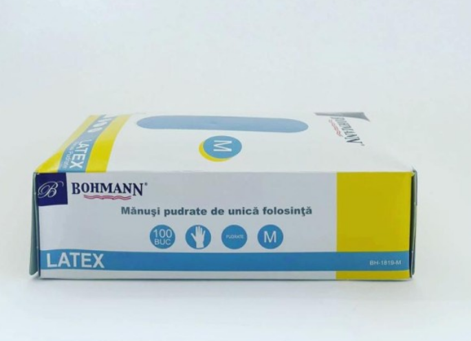 Manusi din latex 100% Premium, albe nepudrate, nesterile, de unica folosinta 100buc/cutie, M [2]