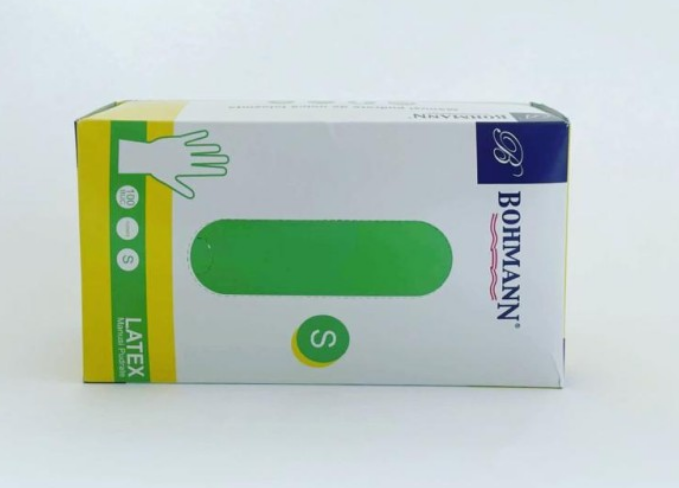 Manusi din latex 100% PREMIUM, albe pudrate, nesterile, de unica folosinta 100buc/cutie, S [2]