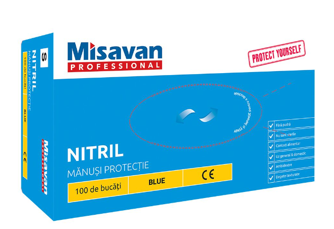 Manusi Nitril Blue 100 set, Marimea S, 90028489