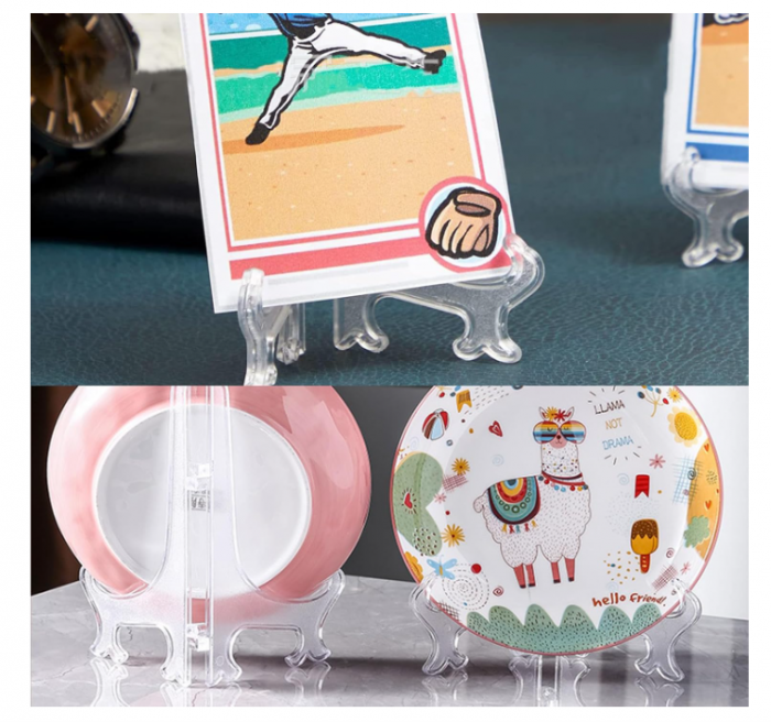 Set 30 suporturi din plastic (easel) 3″ & 4″ – suport foto, farfurii, cărți, DVD-uri [6]
