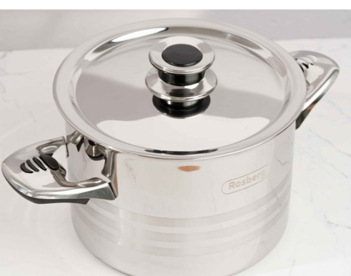 Oala pentru lapte, 5 litri, otel inoxidabil, capac inox, Rosberg, inclusiv inductie [3]