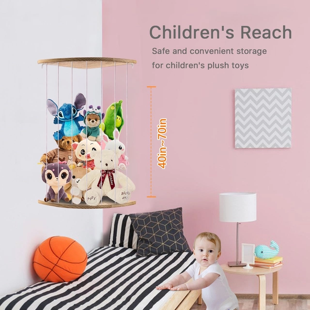 Organizator pentru jucarii de plus Cuddly Toy Storage, agatator perete, coltar, 32 cm [2]