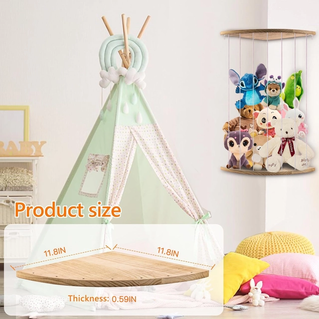 Organizator pentru jucarii de plus Cuddly Toy Storage, agatator perete, coltar, 32 cm [3]