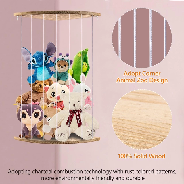 Organizator pentru jucarii de plus Cuddly Toy Storage, agatator perete, coltar, 32 cm [4]