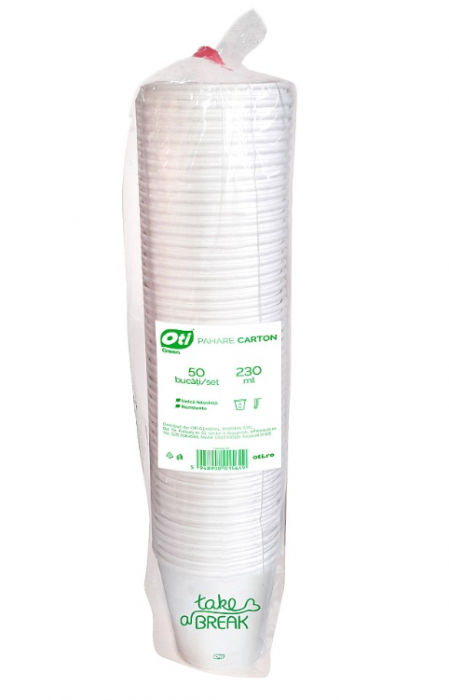 Pahare carton 230 ml, 8 oz, 50 buc./set [2]