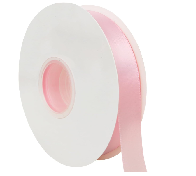 Panglica satin TONIFUL roz deschis ,   2,  cm A  45,  m, lucioasa, ideala pentru cadouri, buchete si crafting