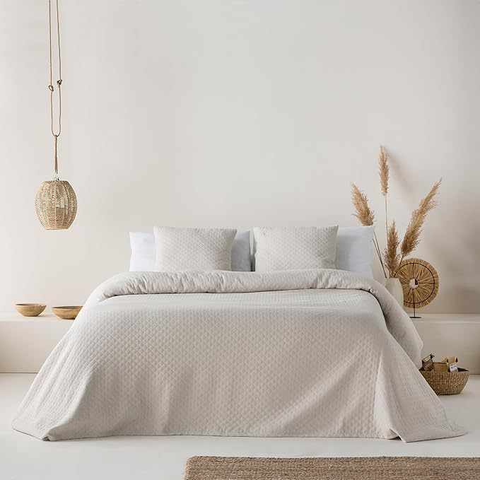 Cuvertura de pat GAMUSI 200x270 cm, bumbac jacquard, usoara, pentru primavara/vara, simpla, respirabila, 105 cm margine [3]