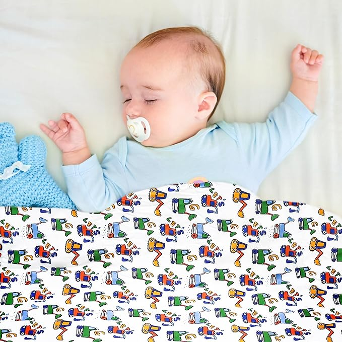 Patura bebe 100% bumbac, moale si confortabila, 100 x 130 cm, albastru [3]