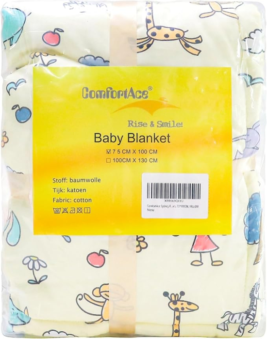 Patura bebe 100% bumbac, moale si confortabila, 75 x 100 cm [6]