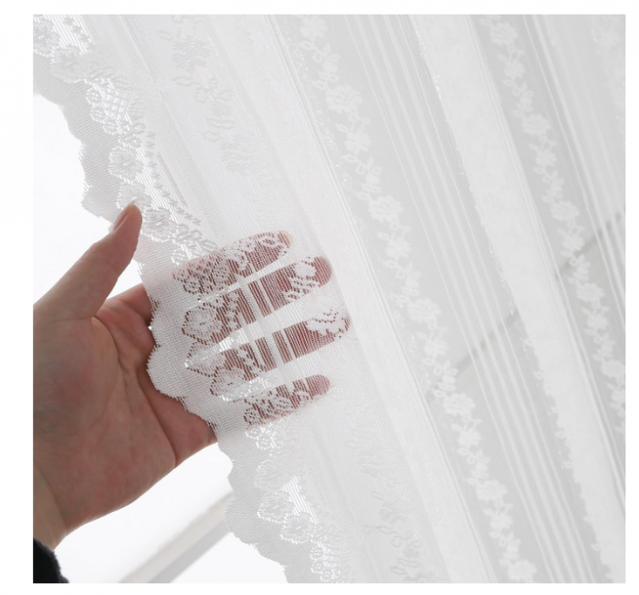 Draperii Semi-Transparente cu Model Brodat – Ideal pentru Ferestre și Uși Glisante, Design Elegant pentru Living sau Dormitor [5]