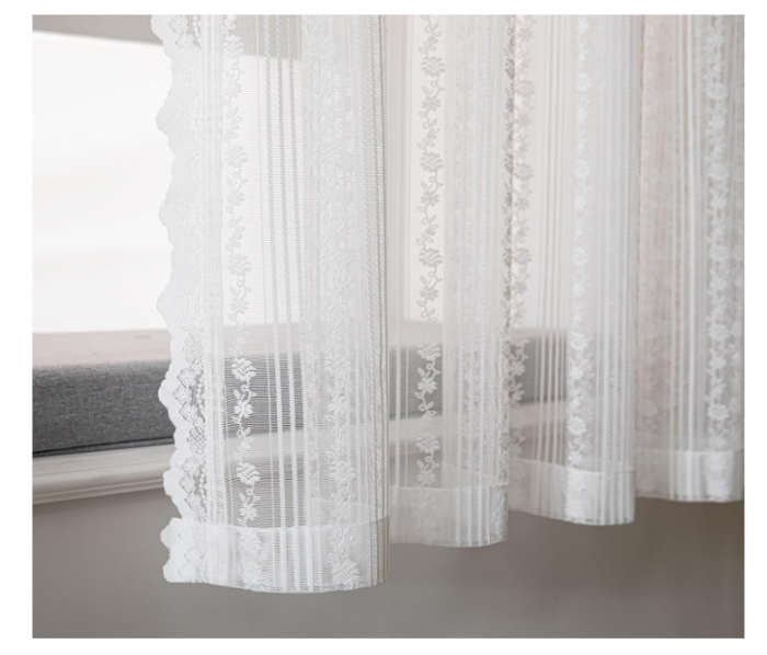 Draperii Semi-Transparente cu Model Brodat – Ideal pentru Ferestre și Uși Glisante, Design Elegant pentru Living sau Dormitor [6]
