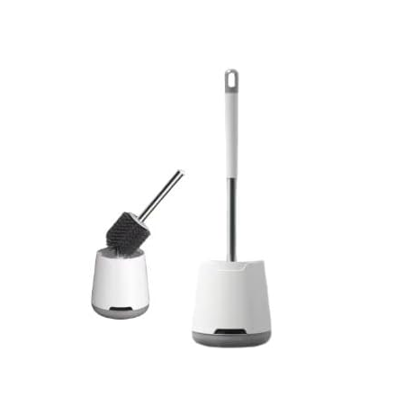 Perie de toaletă din silicon cu mâner din oțel inoxidabil [2]