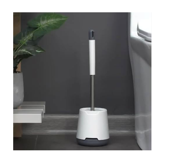 Perie de toaletă din silicon cu mâner din oțel inoxidabil [4]