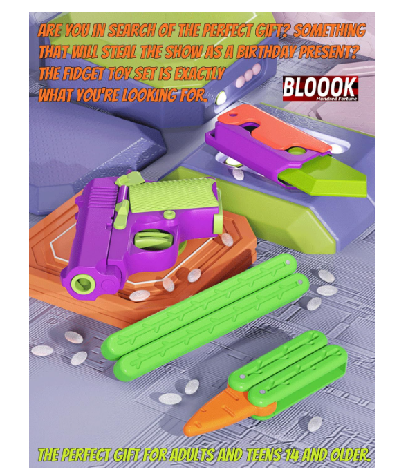 Pistol, Jucărie Anti-Stres pentru Copii, din Plastic, Design Special pentru Combaterea Anxietății [6]