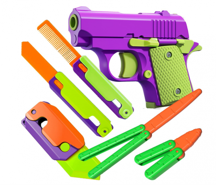 Pistol, Jucarie Anti-Stres pentru Copii, din Plastic, Design Special pentru Combaterea Anxietatii