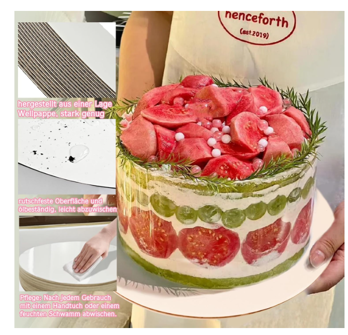 Platou rotund reutilizabil – set 20 buc x 25 cm, 2,5 mm, suport pentru torturi și deserturi [6]