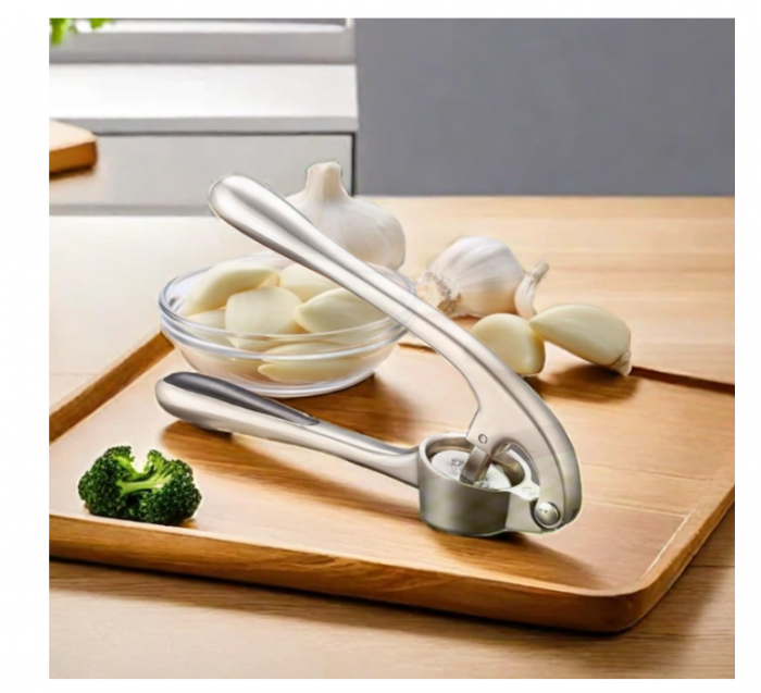 Presă usturoi din inox – Rhumex - design ergonomic, curățare rapidă [5]