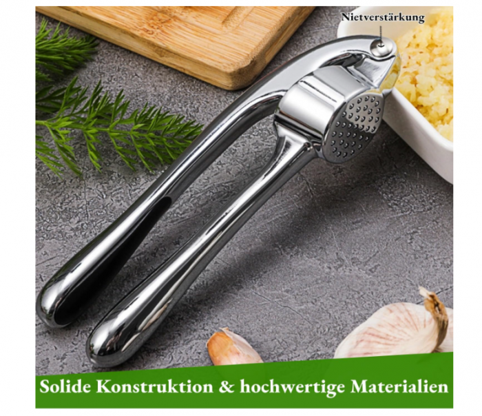 Presă usturoi din inox – Rhumex - design ergonomic, curățare rapidă [4]