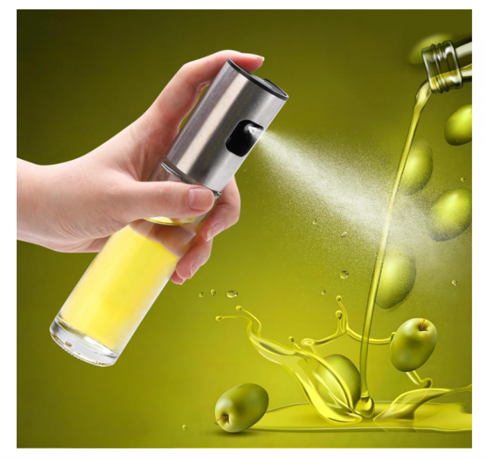 Pulverizator ulei/oțet 200 ml (sticlă + inox), spray uniform fin, rezervor transparent, ideal pentru gătit sănătos [3]