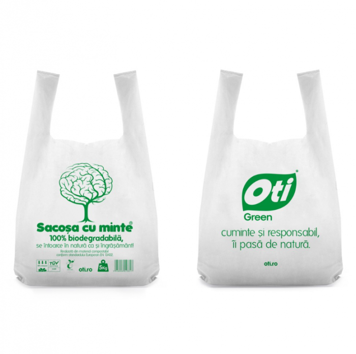 Pungi biodegradabile cf standard EN13432, Oti Green, 40x50cm, 5kg, 50 buc./set [2]
